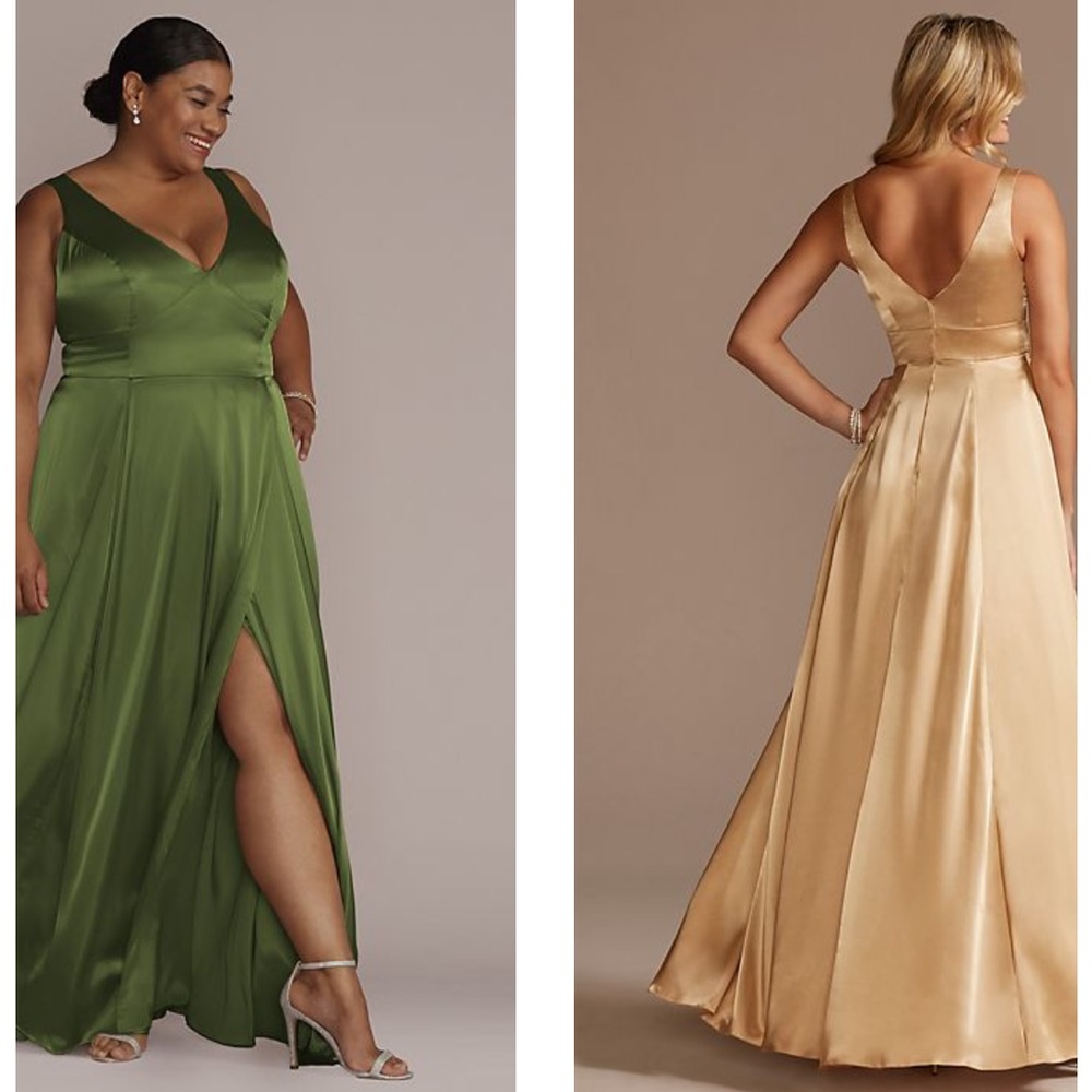 Galina signature charmeuse tank v-neck gown